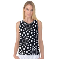 Dot Dots Round Black And White Women s Basketball Tank Top