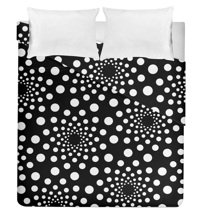 Dot Dots Round Black And White Duvet Cover Double Side (Queen Size)