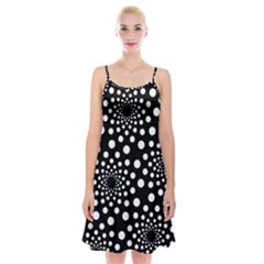 Dot Dots Round Black And White Spaghetti Strap Velvet Dress