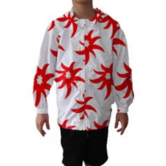 Star Figure Form Pattern Structure Hooded Wind Breaker (kids) by Nexatart