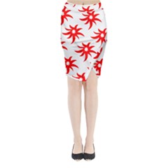 Star Figure Form Pattern Structure Midi Wrap Pencil Skirt by Nexatart