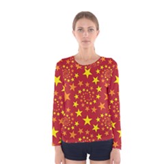 Star Stars Pattern Design Women s Long Sleeve Tee