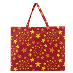 Star Stars Pattern Design Zipper Large Tote Bag by Nexatart