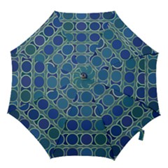 Circles Abstract Blue Pattern Hook Handle Umbrellas (large) by Nexatart