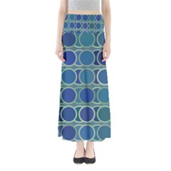 Circles Abstract Blue Pattern Maxi Skirts by Nexatart