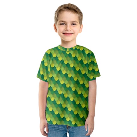 Dragon Scale Scales Pattern Kids  Sport Mesh Tee by Nexatart