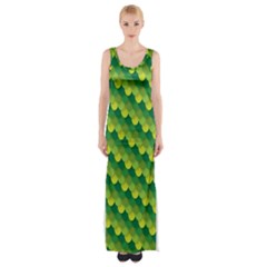 Dragon Scale Scales Pattern Maxi Thigh Split Dress by Nexatart