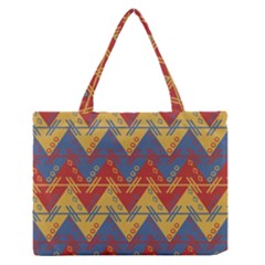 Aztec Traditional Ethnic Pattern Medium Zipper Tote Bag