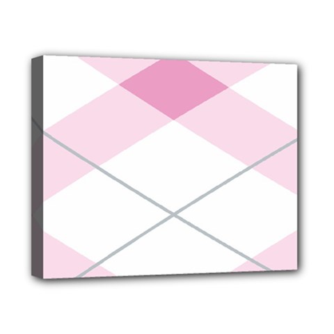 Tablecloth Stripes Diamonds Pink Canvas 10  X 8  by Nexatart