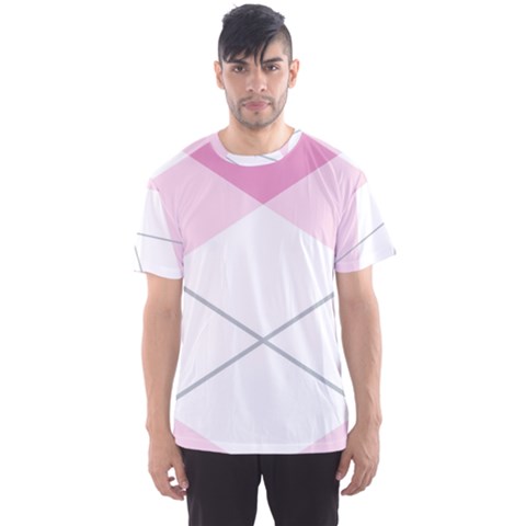 Tablecloth Stripes Diamonds Pink Men s Sport Mesh Tee by Nexatart