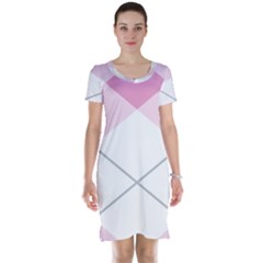 Tablecloth Stripes Diamonds Pink Short Sleeve Nightdress by Nexatart