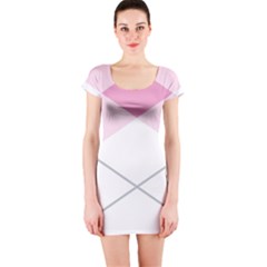 Tablecloth Stripes Diamonds Pink Short Sleeve Bodycon Dress by Nexatart