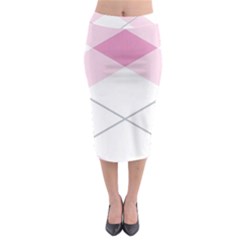 Tablecloth Stripes Diamonds Pink Midi Pencil Skirt by Nexatart