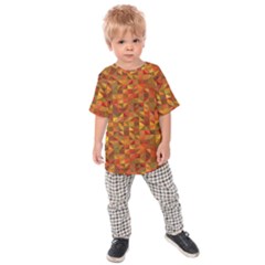 Gold Mosaic Background Pattern Kids  Raglan Tee