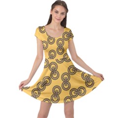 Abstract Shapes Links Design Cap Sleeve Dresses by Nexatart