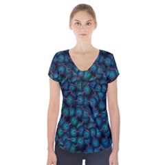 Background Abstract Textile Design Short Sleeve Front Detail Top by Nexatart