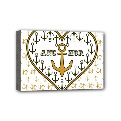 Anchor Heart Mini Canvas 6  X 4  by Nexatart