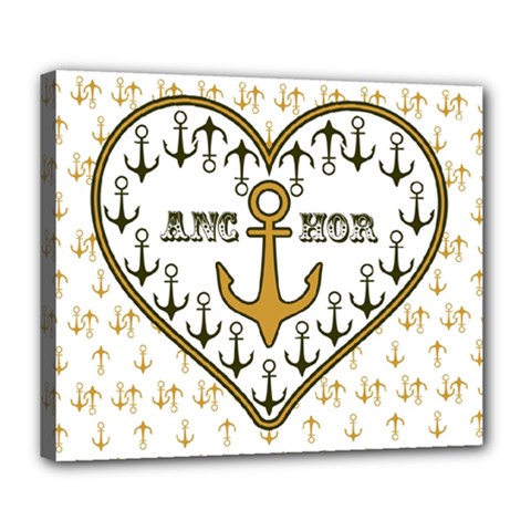 Anchor Heart Deluxe Canvas 24  X 20   by Nexatart