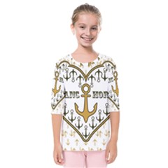 Anchor Heart Kids  Quarter Sleeve Raglan Tee