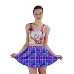 Background Mosaic Purple Blue Mini Skirt by Nexatart