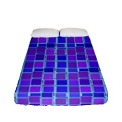 Background Mosaic Purple Blue Fitted Sheet (full/ Double Size) by Nexatart