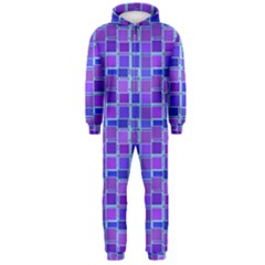 Background Mosaic Purple Blue Hooded Jumpsuit (men)  by Nexatart