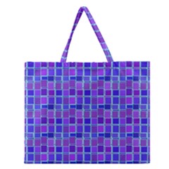 Background Mosaic Purple Blue Zipper Large Tote Bag by Nexatart