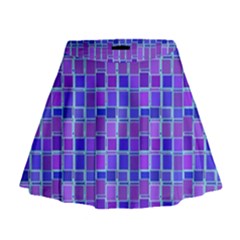 Background Mosaic Purple Blue Mini Flare Skirt by Nexatart