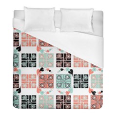 Mint Black Coral Heart Paisley Duvet Cover (full/ Double Size) by Nexatart