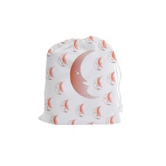 Moon Moonface Pattern Outlines Drawstring Pouches (medium)  by Nexatart