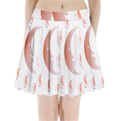 Moon Moonface Pattern Outlines Pleated Mini Skirt by Nexatart