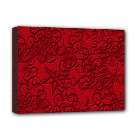 Christmas Background Red Star Deluxe Canvas 16  X 12   by Nexatart