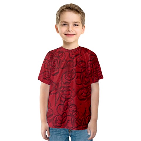 Christmas Background Red Star Kids  Sport Mesh Tee by Nexatart