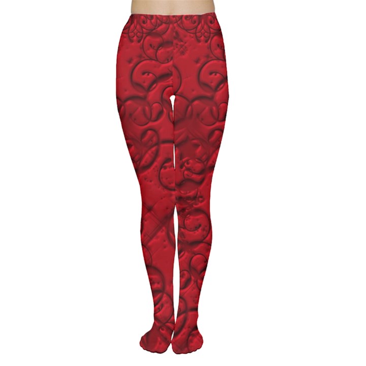 Christmas Background Red Star Women s Tights