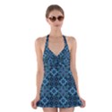 Abstract Pattern Design Texture Halter Swimsuit Dress View1