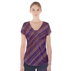 Stripes Course Texture Background Short Sleeve Front Detail Top by Nexatart