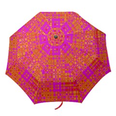 Pink Orange Bright Abstract Folding Umbrellas by Nexatart