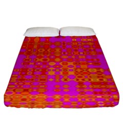 Pink Orange Bright Abstract Fitted Sheet (king Size)