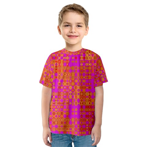 Pink Orange Bright Abstract Kids  Sport Mesh Tee by Nexatart