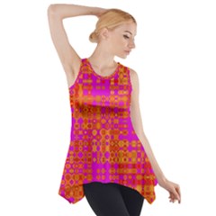 Pink Orange Bright Abstract Side Drop Tank Tunic by Nexatart