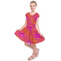 Pink Orange Bright Abstract Kids  Short Sleeve Dress View1