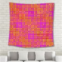 Pink Orange Bright Abstract Square Tapestry (Large) View2