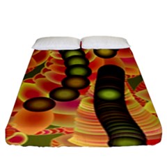 Abstract Background Digital Green Fitted Sheet (king Size)