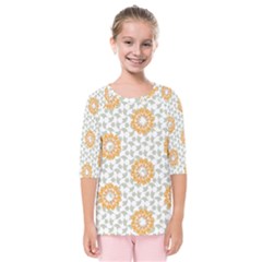 Stamping Pattern Fashion Background Kids  Quarter Sleeve Raglan Tee