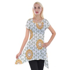 Stamping Pattern Fashion Background Short Sleeve Side Drop Tunic by Nexatart