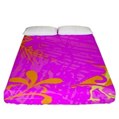 Spring Tropical Floral Palm Bird Fitted Sheet (california King Size) by Nexatart