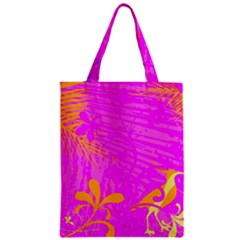 Spring Tropical Floral Palm Bird Zipper Classic Tote Bag by Nexatart