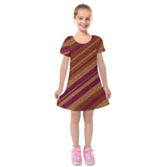 Stripes Course Texture Background Kids  Short Sleeve Velvet Dress by Nexatart