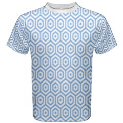 Light Blue Hexagon Men s Cotton Tee by justbeeinspired2