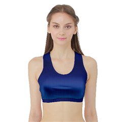 Blue Dot Sports Bra With Border by PhotoNOLA